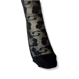 Chaussettes fleuries noires transparentes