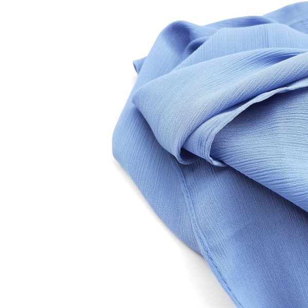 Hijab mousseline plissé bleu clair