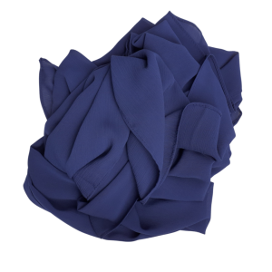 Hijab mousseline plissé bleu marine