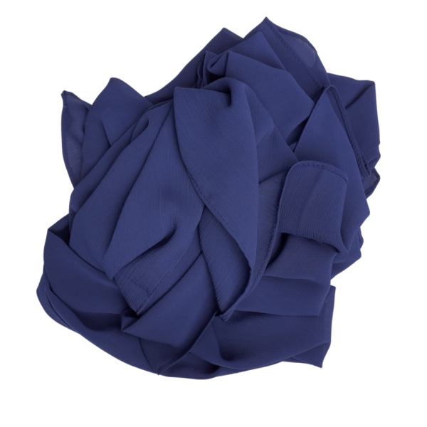 Hijab mousseline plissé bleu marine