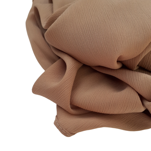 Hijab mousseline plissé café au lait