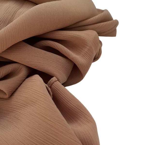 Hijab mousseline plissé café au lait