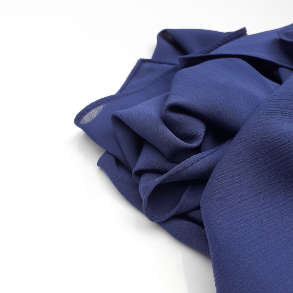 Hijab mousseline plissé bleu marine