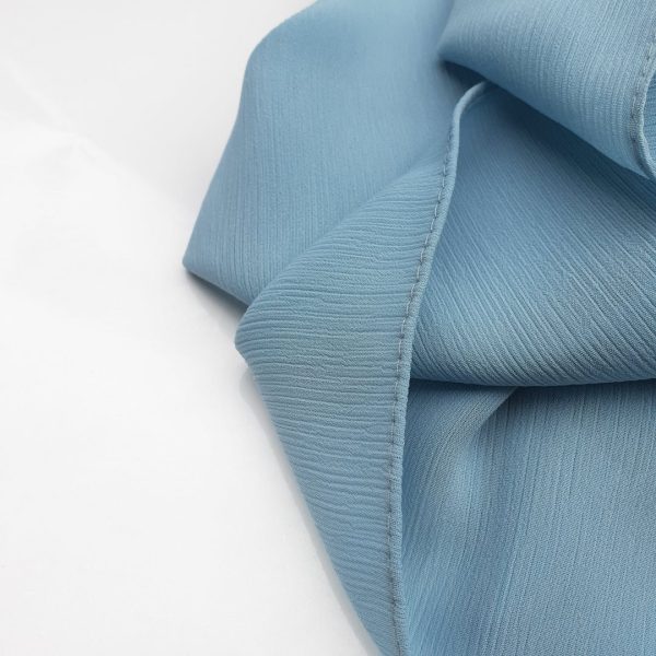 Hijab mousseline plissé bleu turquoise