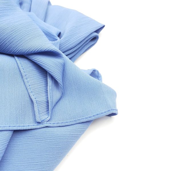Hijab mousseline plissé bleu clair