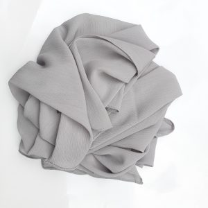 Hijab mousseline plissé gris