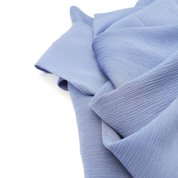Hijab mousseline plissé bleu bébé