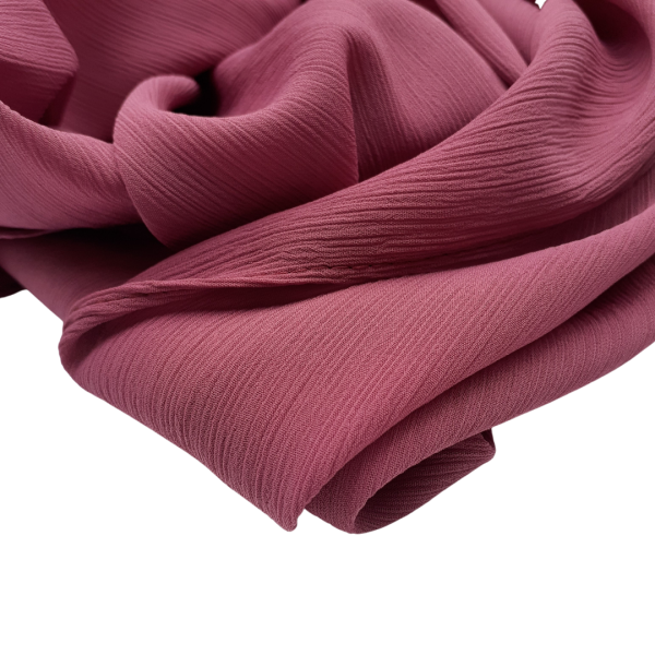 Hijab mousseline plissé rose framboise