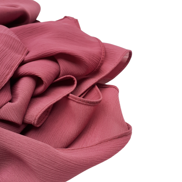 Hijab mousseline plissé rose framboise