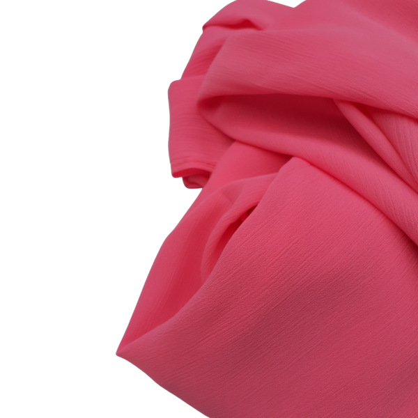 Hijab mousseline plissé rose bonbon