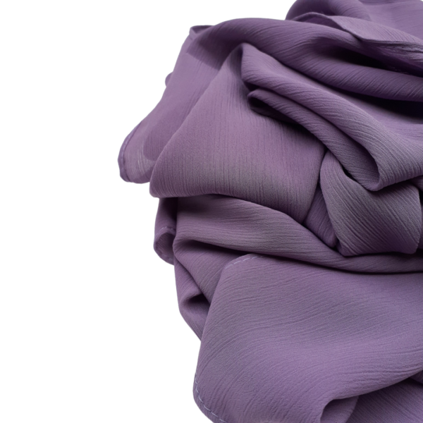 Hijab mousseline plissé violet