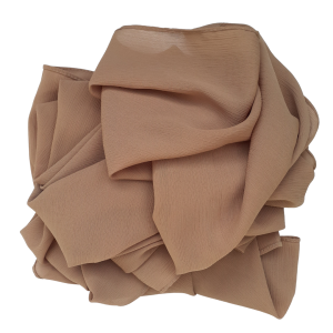 Hijab mousseline plissé café au lait