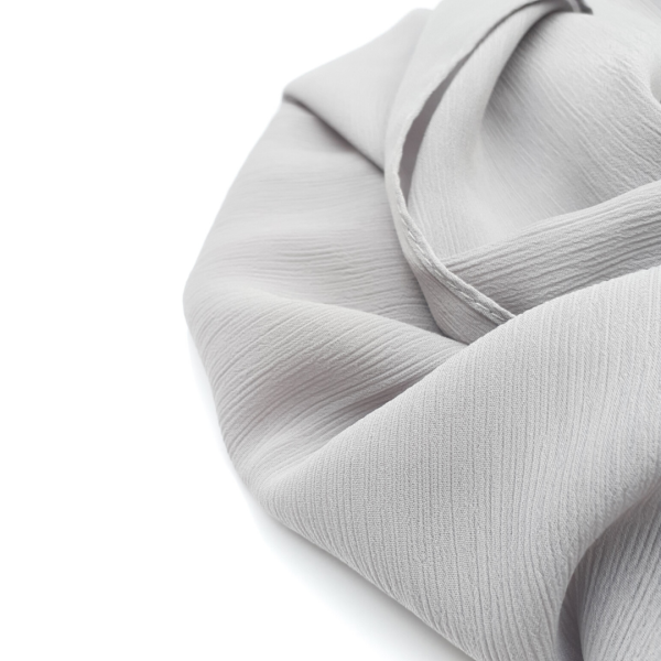 Hijab mousseline plissé gris