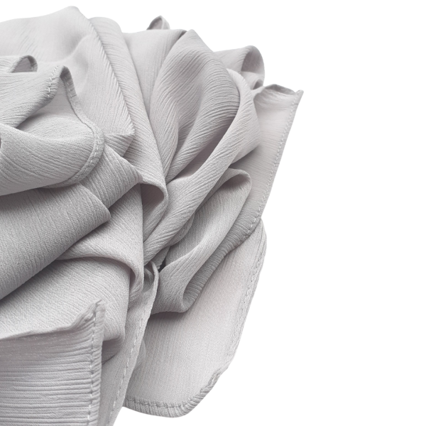 Hijab mousseline plissé gris