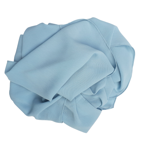 Hijab mousseline plissé bleu turquoise