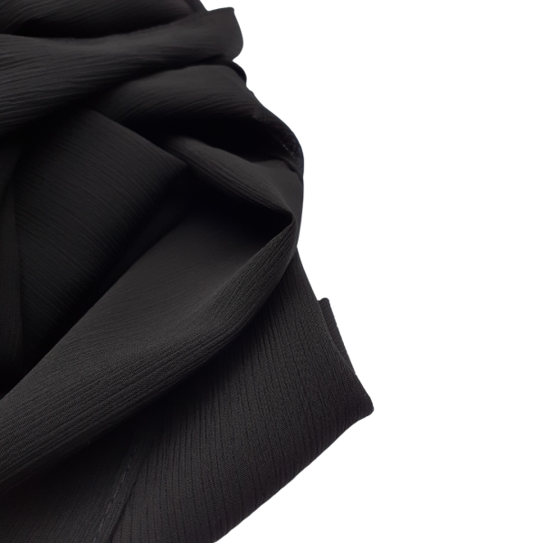 Hijab mousseline plissé noir