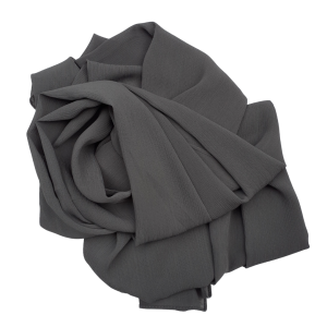 Hijab mousseline plissé gris anthracite