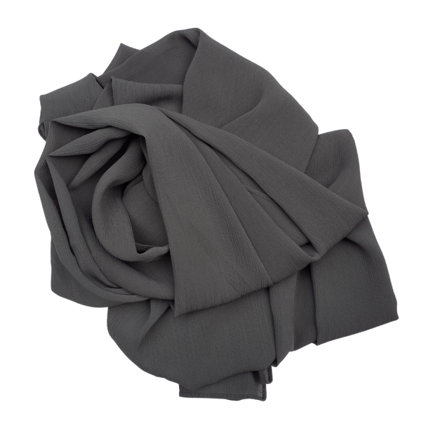 Hijab mousseline plissé gris anthracite
