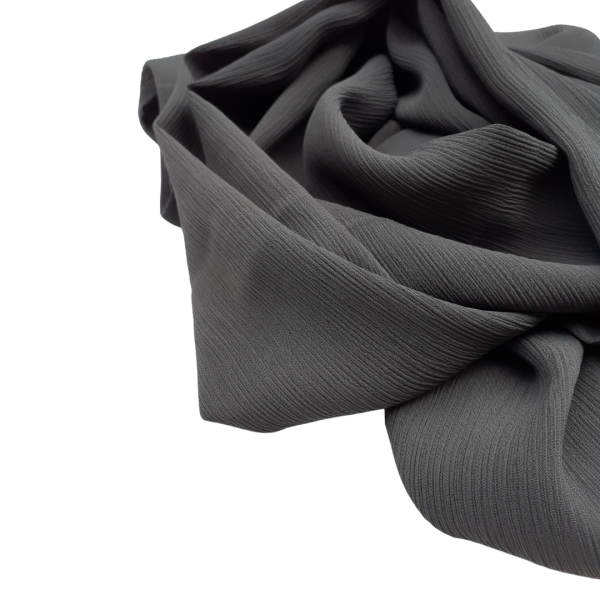 Hijab mousseline plissé gris anthracite