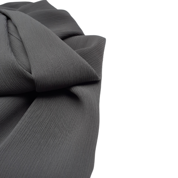 Hijab mousseline plissé gris anthracite