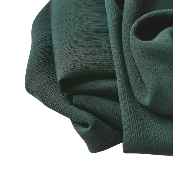 Hijab mousseline plissé vert bouteille
