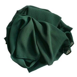 Hijab mousseline plissé vert bouteille