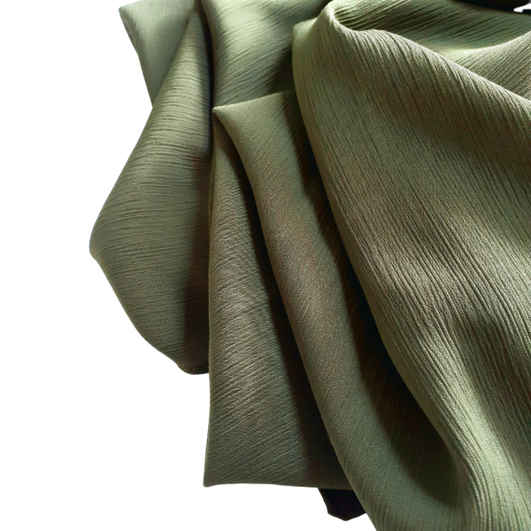 Hijab mousseline plissé vert kaki