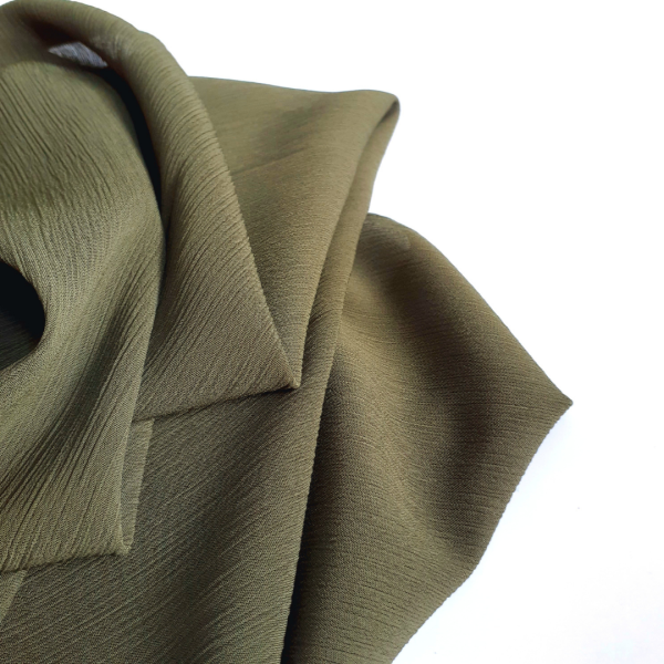 Hijab mousseline plissé vert kaki